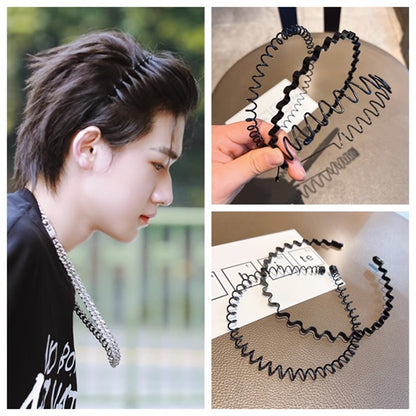 Men's Hair Hoop Invisible Head Shape Head Hoop Out Sports Non-Slip Hair Stamp Men's Pressed Hair Bundle Headdress Cave - image 3
