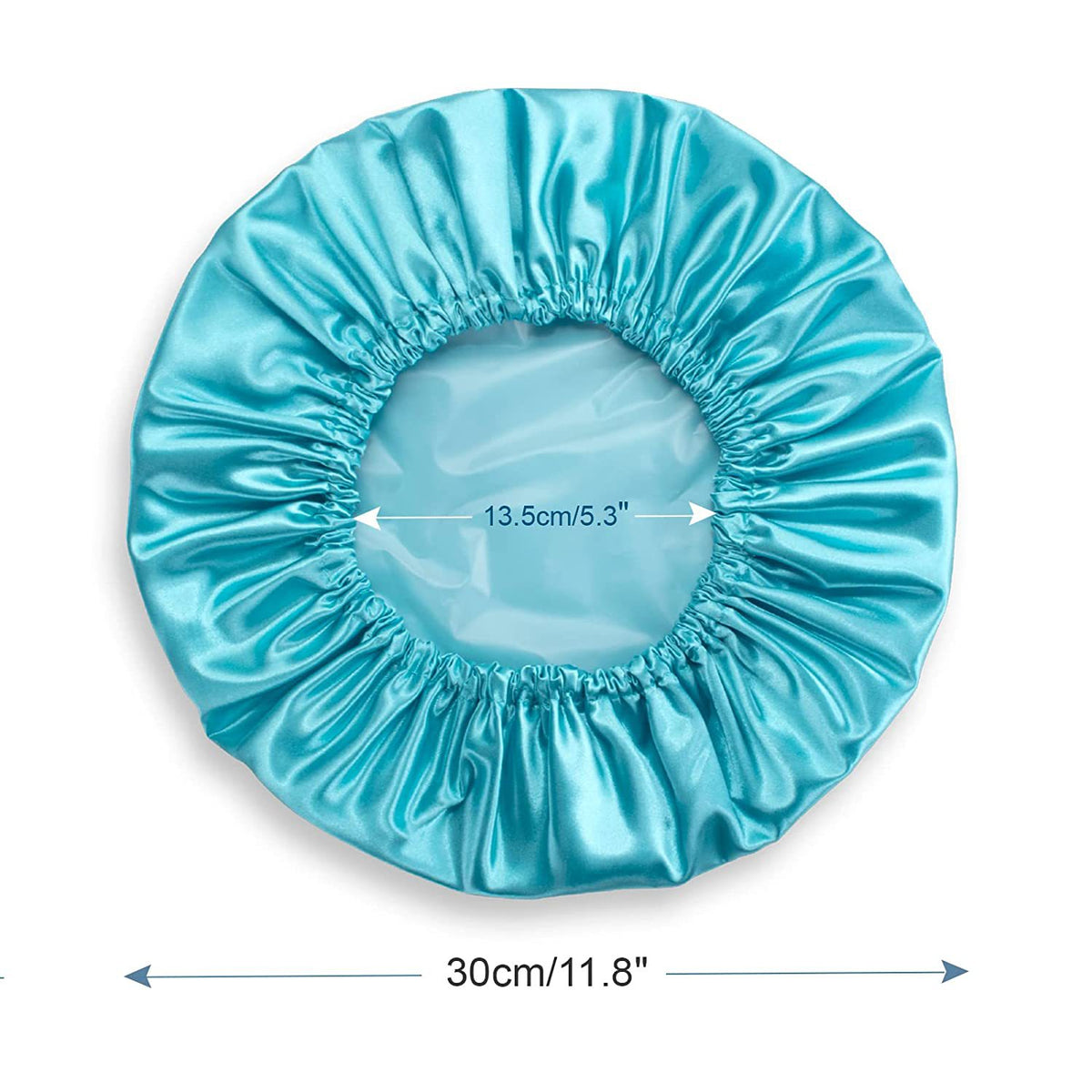 Amazon Double-Layer Nightcap Satin Hat Shower Cap Women's Hair Cap Hair Care Mulberry Silk Round Cap Hair Care Cap Home Hair Mask - image 2