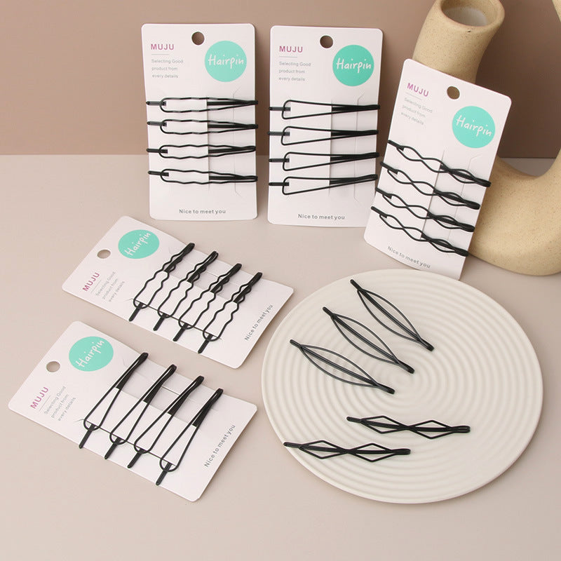 Black simple fixed broken hairpin bangs clip hair clip invisible hairpin short hair clip accessories for women - image 3