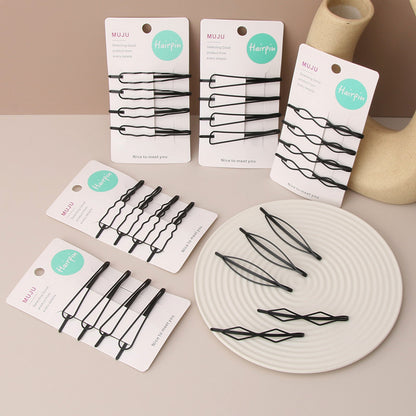 Black simple fixed broken hairpin bangs clip hair clip invisible hairpin short hair clip accessories for women - image 3