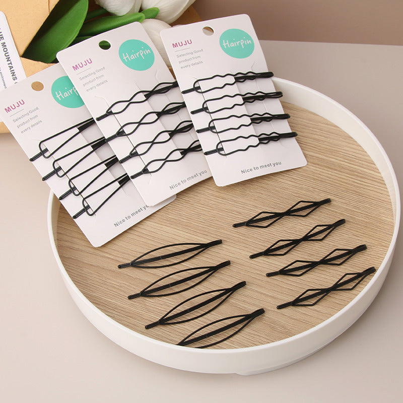 Black simple fixed broken hairpin bangs clip hair clip invisible hairpin short hair clip accessories for women - image 4