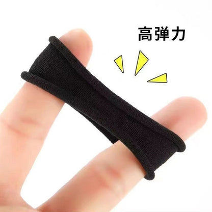 4cm Black Head Rope Seamless Towel Ring Hair Tie Leather Cover Black High Elastic Rubber Band - image 4
