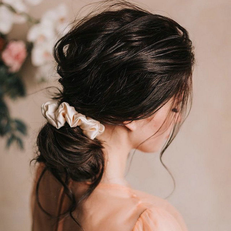 19 Momme Silk Hair Ties 3.5 Fashionable Girls' Ponytail Rings Holiday Gifts Mulberry Silk Hair Care Hair Rope Wholesale - image 3