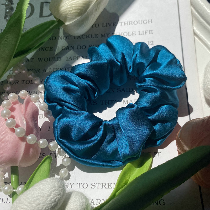 19 Momme Silk Hair Ties 3.5 Fashionable Girls' Ponytail Rings Holiday Gifts Mulberry Silk Hair Care Hair Rope Wholesale - image 4