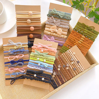European and American Cross-Border Set Headband Simple Elegant High Elastic Ponytail Hair Rope Bracelet Hair Rubber Band Hair Tie Headwear - image 1