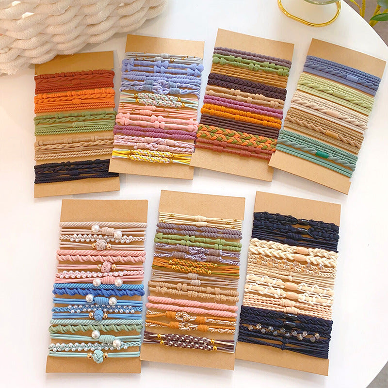 European and American Cross-Border Set Headband Simple Elegant High Elastic Ponytail Hair Rope Bracelet Hair Rubber Band Hair Tie Headwear - image 3