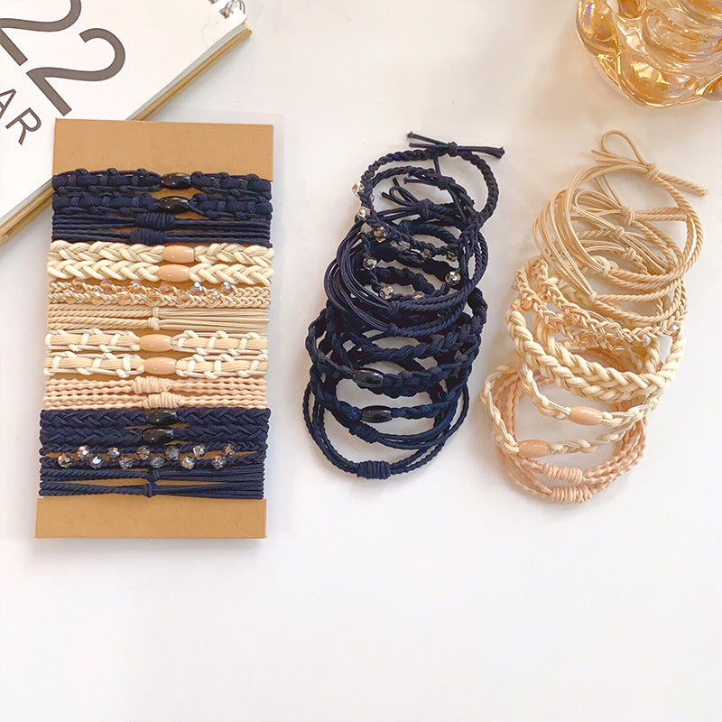 European and American Cross-Border Set Headband Simple Elegant High Elastic Ponytail Hair Rope Bracelet Hair Rubber Band Hair Tie Headwear - image 4