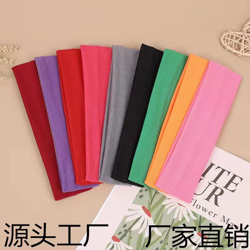 Solid Color Elastic Hair Band Women Wash Hair Band Simple Narrow Edge Sports Yoga Headband Wholesale - image 1
