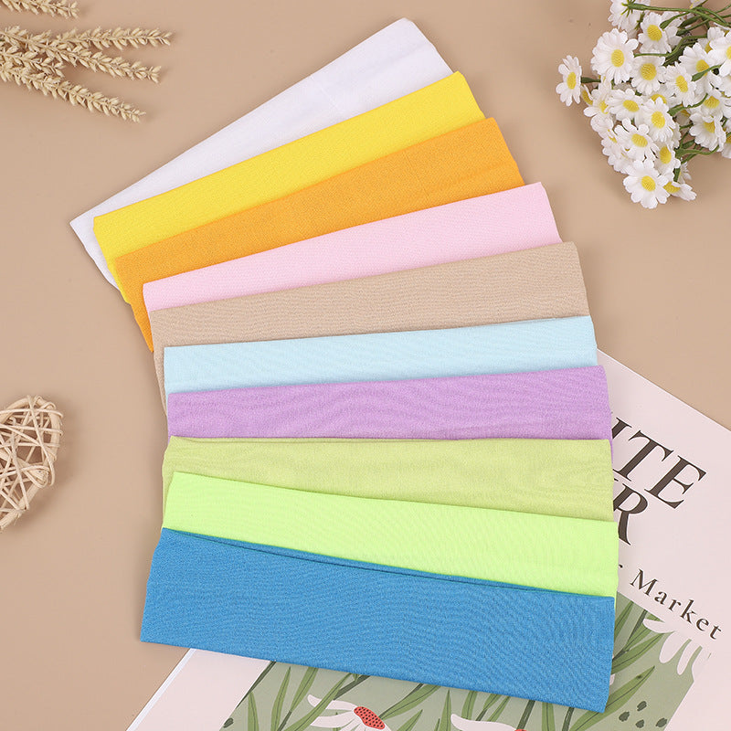 Solid Color Elastic Hair Band Women Wash Hair Band Simple Narrow Edge Sports Yoga Headband Wholesale - image 3