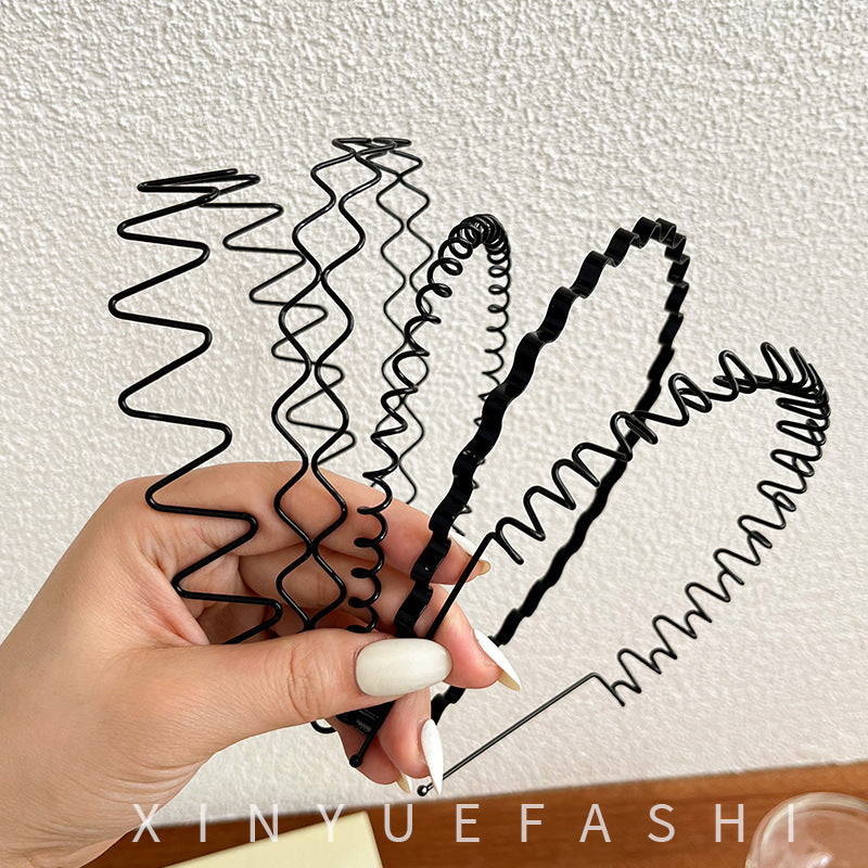 Unisex Face Wash Hairband Trendy Sports Non-slip Headband Wave Hairpin Simple Bundle Hair Bundle Long Hair Artifact - image 1