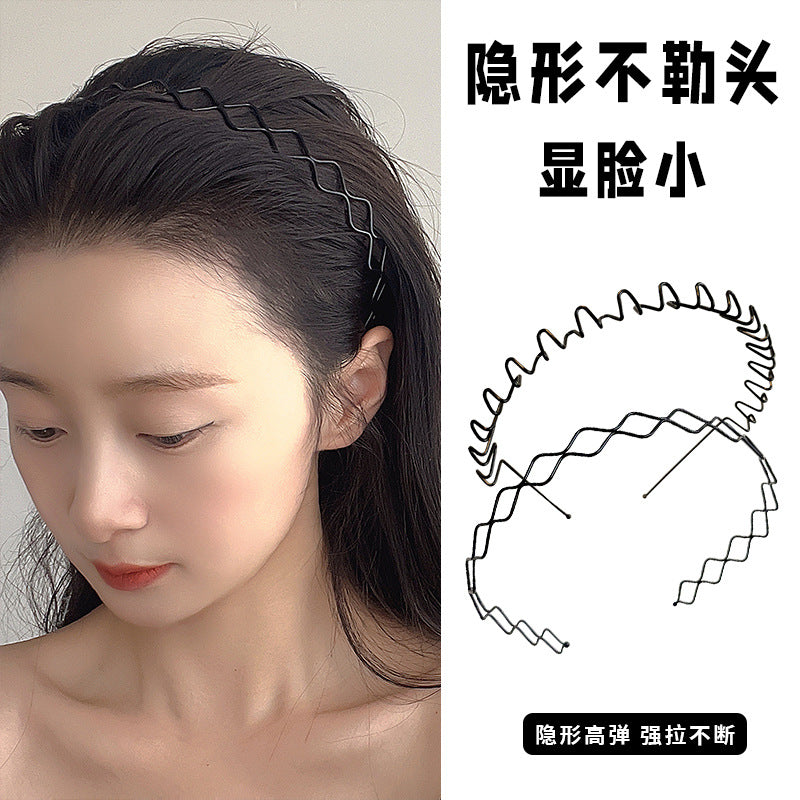 Unisex Face Wash Hairband Trendy Sports Non-slip Headband Wave Hairpin Simple Bundle Hair Bundle Long Hair Artifact - image 2