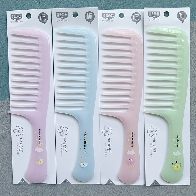23cm large wide tooth perm comb cooked glue durable not easy to break cartoon printing comb home cute hair comb - image 1