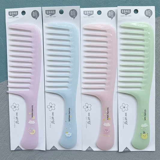 23cm large wide tooth perm comb cooked glue durable not easy to break cartoon printing comb home cute hair comb - image 1