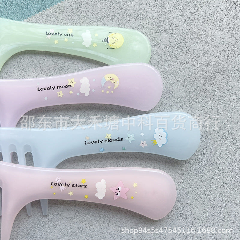 23cm large wide tooth perm comb cooked glue durable not easy to break cartoon printing comb home cute hair comb - image 2