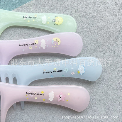 23cm large wide tooth perm comb cooked glue durable not easy to break cartoon printing comb home cute hair comb - image 2