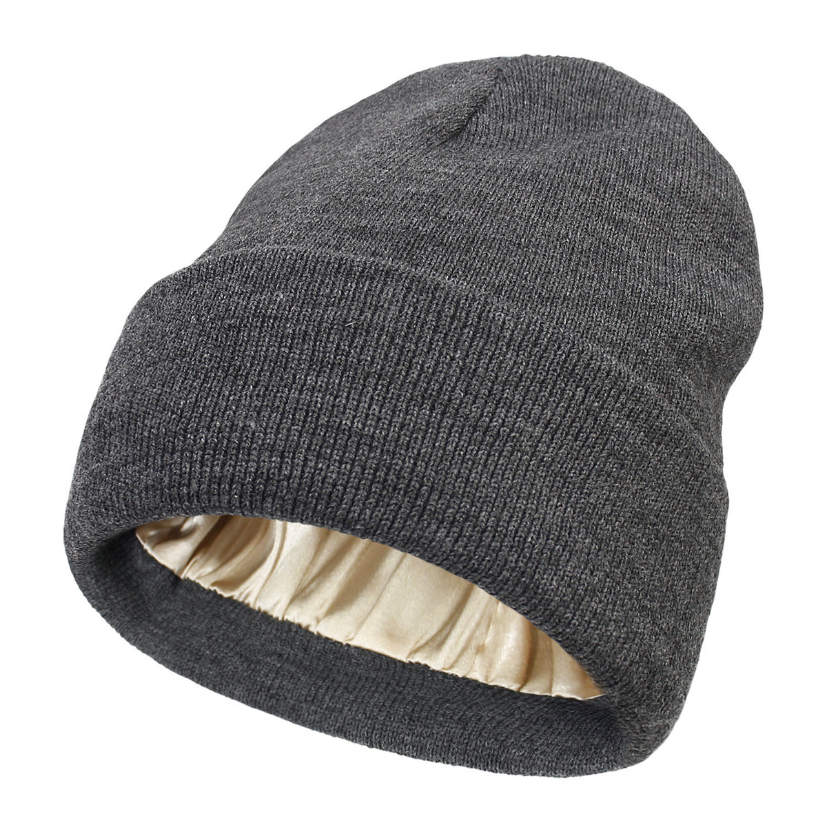 2022 European and American Autumn and Winter New Hats Cross-Border Women's Hair Protection Warm Knitted Satin Hat Woolen Hat - image 3