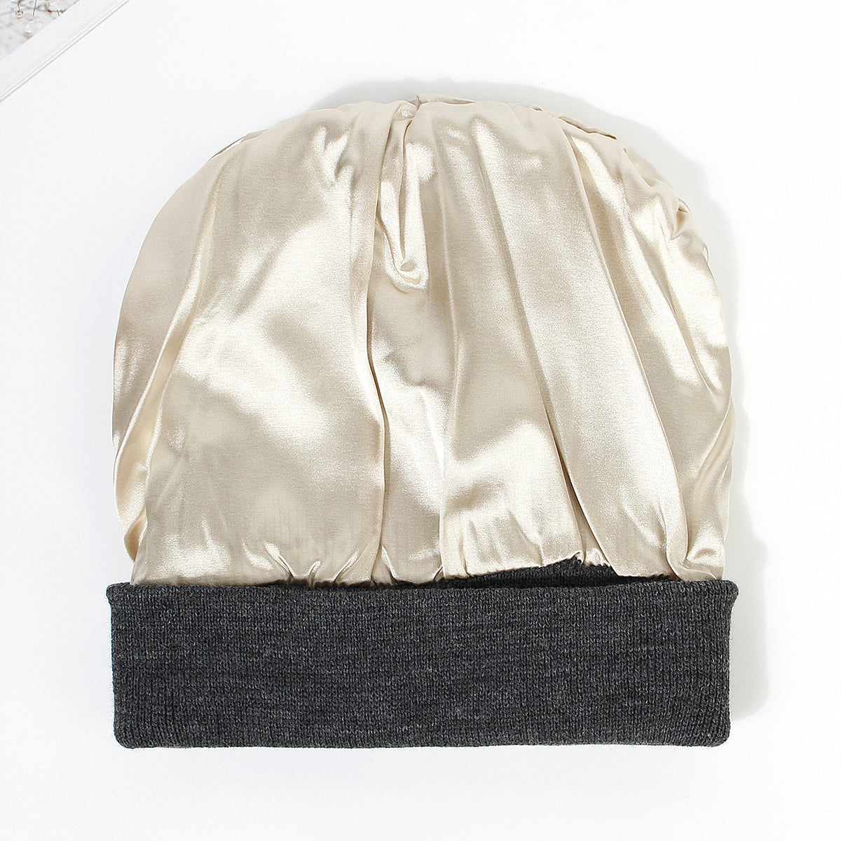 2022 European and American Autumn and Winter New Hats Cross-Border Women's Hair Protection Warm Knitted Satin Hat Woolen Hat - image 4