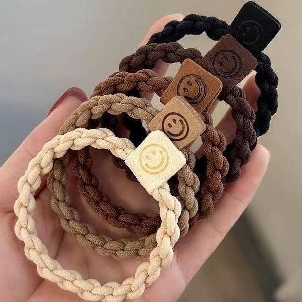 Coffee-Colored Hair Tie, Simple Smiley Face Hair Band, Rubber Band, High Elasticity Hair Rope, Hair Accessory, Durable Braided Hair for Women - image 1