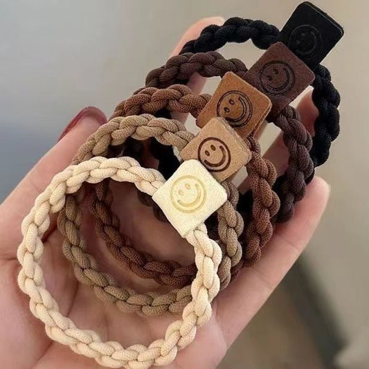 Coffee-Colored Hair Tie, Simple Smiley Face Hair Band, Rubber Band, High Elasticity Hair Rope, Hair Accessory, Durable Braided Hair for Women - image 1