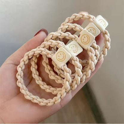 Coffee-Colored Hair Tie, Simple Smiley Face Hair Band, Rubber Band, High Elasticity Hair Rope, Hair Accessory, Durable Braided Hair for Women - image 4