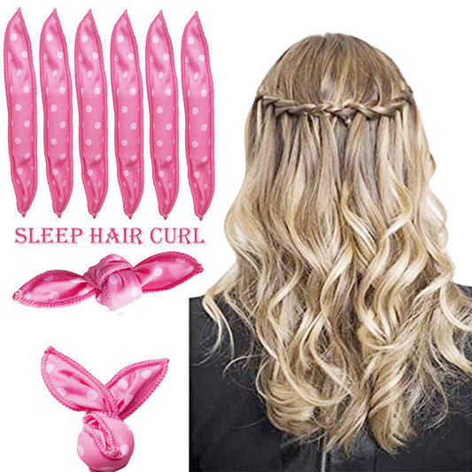 New Polka-Dot Hair Curling Pear Blossom Head Curling Creative Sponge Dry Hair Sleep Curling Iron Lazy Magic Curling Iron - image 1