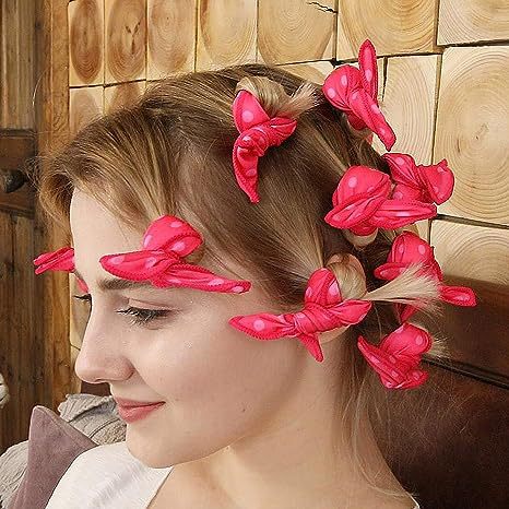 New Polka-Dot Hair Curling Pear Blossom Head Curling Creative Sponge Dry Hair Sleep Curling Iron Lazy Magic Curling Iron - image 2
