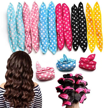New Polka-Dot Hair Curling Pear Blossom Head Curling Creative Sponge Dry Hair Sleep Curling Iron Lazy Magic Curling Iron - image 4