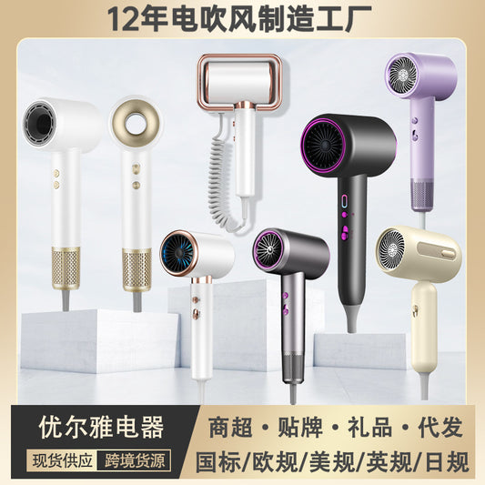 Cross-Border High-Speed Hair Dryer Hair Salon Home High-Power Negative Ion Wall-Mounted Hotel Leafless Hollow Hair Dryer - image 1