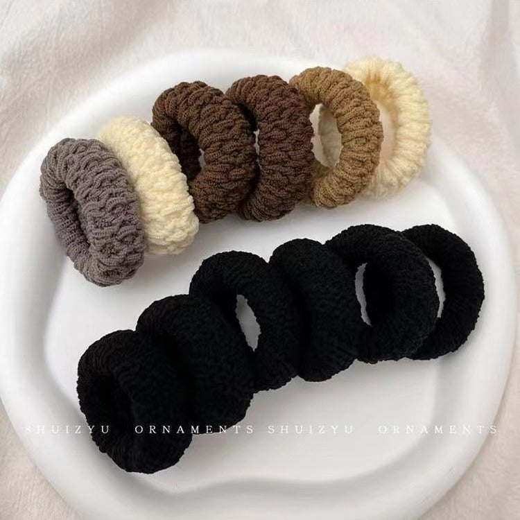 Ins Towel Ring for Women, High Elasticity, Seamless Hair Tie, Durable High Ponytail Hair Rope, Bun Hair Rope, Hair Accessory, Fluffy - image 2