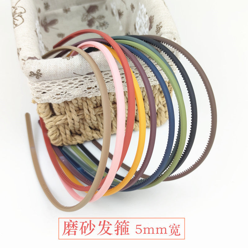 Plastic frosted headband women's thin color texture narrow edge black headband with teeth non-slip simple hairpin hair grottoes women - image 1