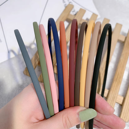 Plastic frosted headband women's thin color texture narrow edge black headband with teeth non-slip simple hairpin hair grottoes women - image 2