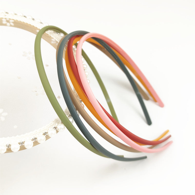 Plastic frosted headband women's thin color texture narrow edge black headband with teeth non-slip simple hairpin hair grottoes women - image 3