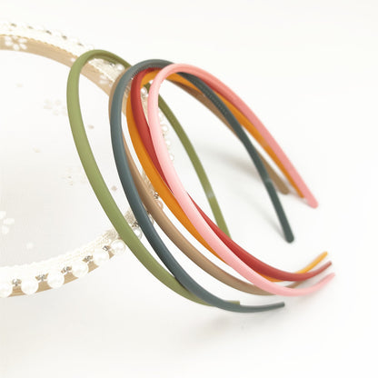 Plastic frosted headband women's thin color texture narrow edge black headband with teeth non-slip simple hairpin hair grottoes women - image 3