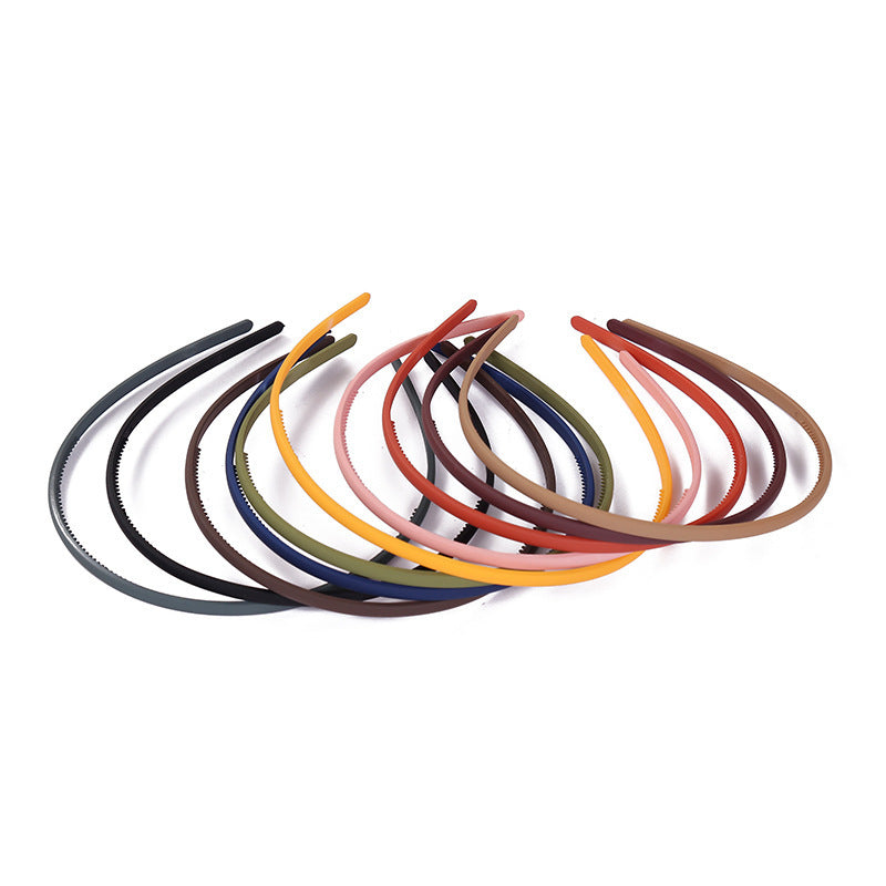 Plastic frosted headband women's thin color texture narrow edge black headband with teeth non-slip simple hairpin hair grottoes women - image 5