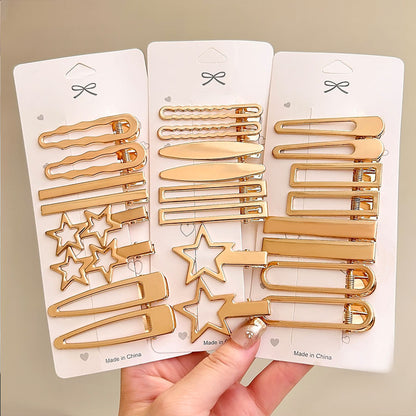 24-Piece Set of Hair Clips for Girls in a Cool, Minimalist Style, Featuring Y2K Heart-Shaped Rhinestone Letter Duckbill Clips, Original Design - image 4