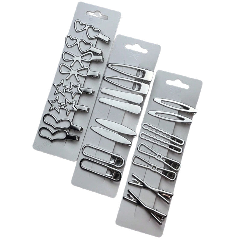 24-Piece Set of Hair Clips for Girls in a Cool, Minimalist Style, Featuring Y2K Heart-Shaped Rhinestone Letter Duckbill Clips, Original Design - image 5