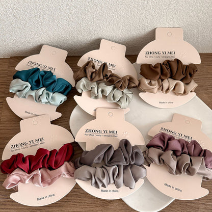 Pack of 2 High-End Large Intestine Rings, Silk Small Intestine Hair Rings, Korean Sweet and Simple Hair Accessories, Rubber Bands and Rubber Bands - image 1