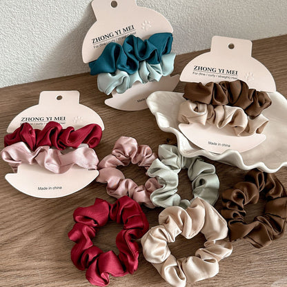 Pack of 2 High-End Large Intestine Rings, Silk Small Intestine Hair Rings, Korean Sweet and Simple Hair Accessories, Rubber Bands and Rubber Bands - image 2