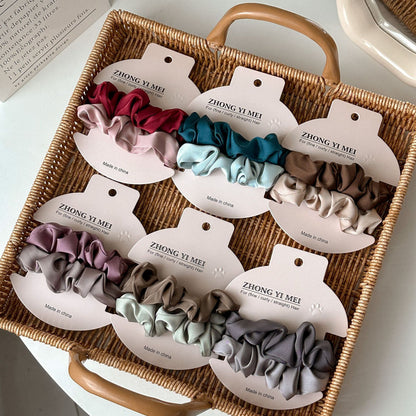 Pack of 2 High-End Large Intestine Rings, Silk Small Intestine Hair Rings, Korean Sweet and Simple Hair Accessories, Rubber Bands and Rubber Bands - image 3