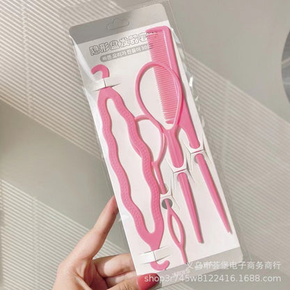 Four-piece hair updo tool hair puller comb hair braiding suit portable hair puller hook hair curler - image 3