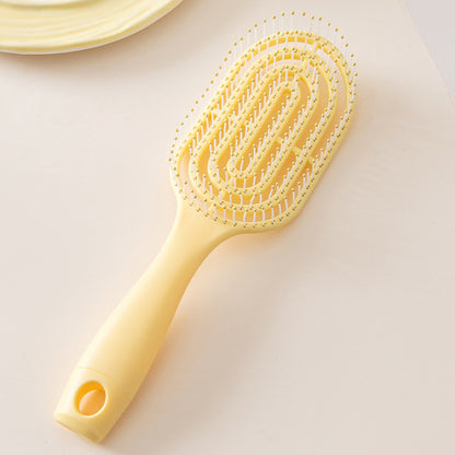 Fluffy Hair Artifact Comb Styling Hollow Long Handle Back Style Comb Curly Hair Rifle Comb Massage Household Big Curved Comb for Women - image 4