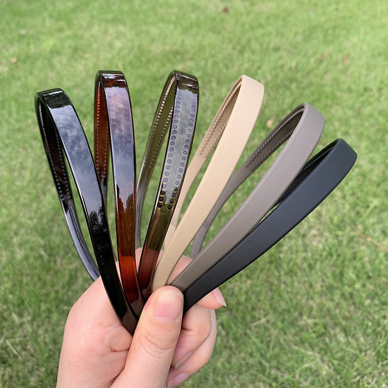 South Korea personality non-slip toothed PC headband cross-border solid color U-shaped design headband durable elastic high hair accessories - image 1