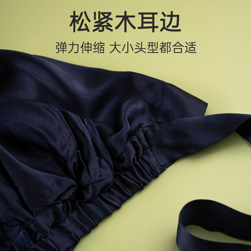 Silk hair drying cap solid color mulberry silk hair care Anti-manic absorbent headscarf shower cap home confinement cap nightcap - image 4