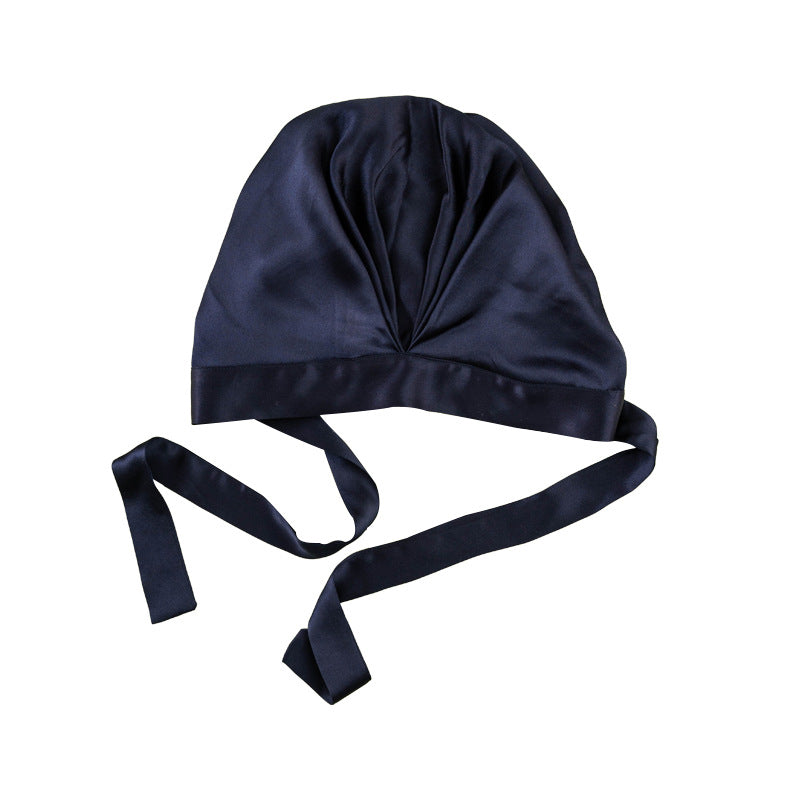 Silk hair drying cap solid color mulberry silk hair care Anti-manic absorbent headscarf shower cap home confinement cap nightcap - image 5