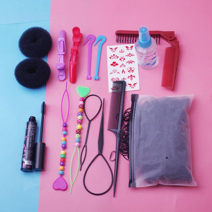 Ball head hair curler children's hair braiding broken hair artifact Internet celebrity hair binding tool suit folding comb crocodile clip - image 3