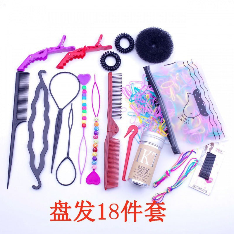 Ball head hair curler children's hair braiding broken hair artifact Internet celebrity hair binding tool suit folding comb crocodile clip - image 4