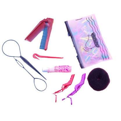 Ball head hair curler children's hair braiding broken hair artifact Internet celebrity hair binding tool suit folding comb crocodile clip - image 5