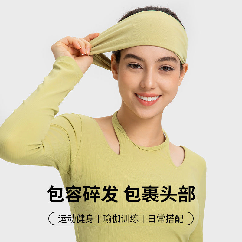 Double 6 Yarn Nylon Nude Skin-Friendly Headband High Elastic Sweat-Absorbent Antiperspirant Sports Headband Yoga Headband Daw035 - image 2