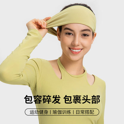 Double 6 Yarn Nylon Nude Skin-Friendly Headband High Elastic Sweat-Absorbent Antiperspirant Sports Headband Yoga Headband Daw035 - image 2