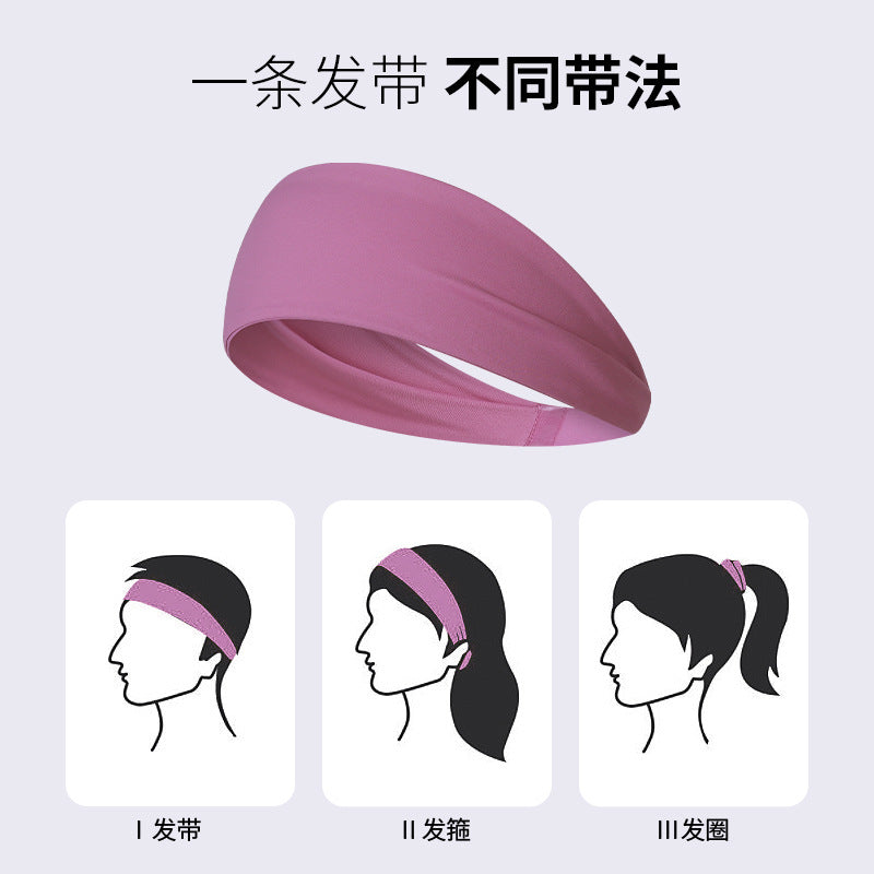 Double 6 Yarn Nylon Nude Skin-Friendly Headband High Elastic Sweat-Absorbent Antiperspirant Sports Headband Yoga Headband Daw035 - image 4